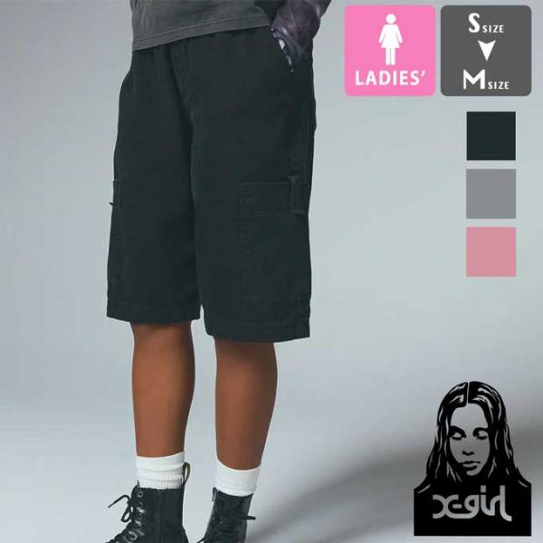 X-girl エックスガール FADED FACE EASY HALF PANTS フェイデッド フェイス イージー ハーフパンツ 105252031002 / 2025SUMMER /