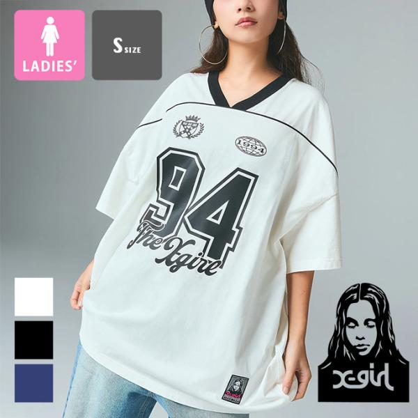 X-girl エックスガール FACE LABEL NUMBER BIG TEE DRESS フェイス レーベル ナンバリング ビッグT ドレス 105261041001 / 2026SUMMER