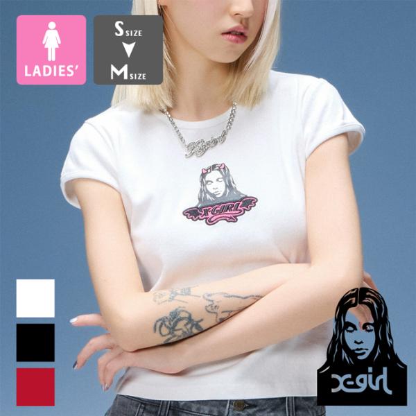 X-girl エックスガール DEVIL FACE S/S BABY TEE デビル フェイス ベビー Tシャツ 105262011017 / 2026SUMMER /