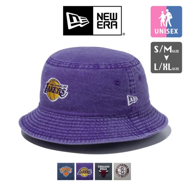 NEW ERA ニューエラ BUCKET01 NBA Acid Wash ロゴ バケットハット 141095/141096 /14109583 14109588 14109609 14109610 2024SUMMER