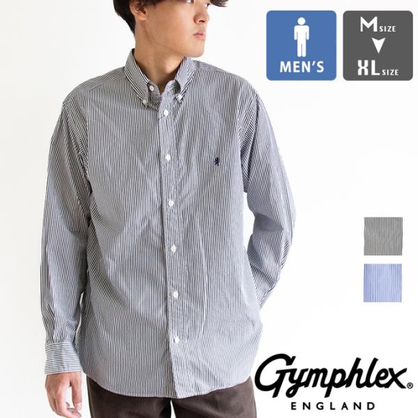 Gymphlex ジムフレックス ストライプ 長袖 ボタンダウン シャツ MEN GY-B0196 MGS / 2026SPRING