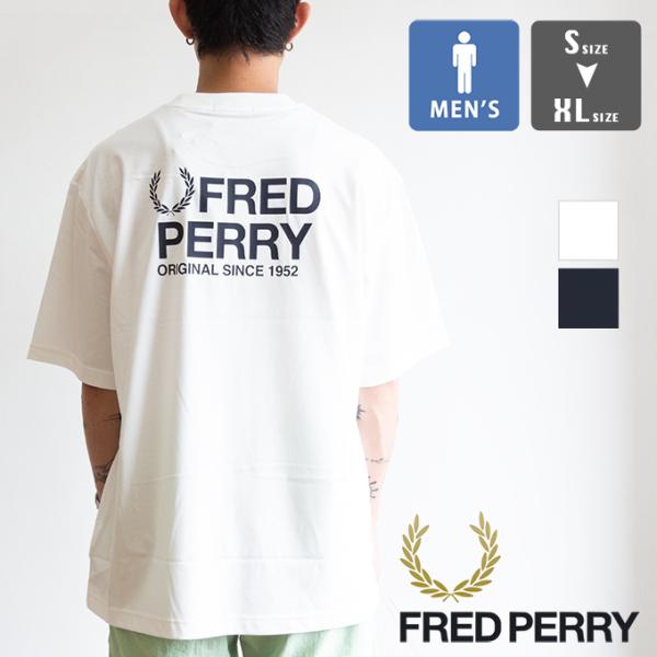 FRED PERRY フレッドペリー Back Print Fred Perry Text T-Shirt バックプリント フレッドペリー テキスト プリント 半袖 Tシャツ M2475 / 2026SUMMER