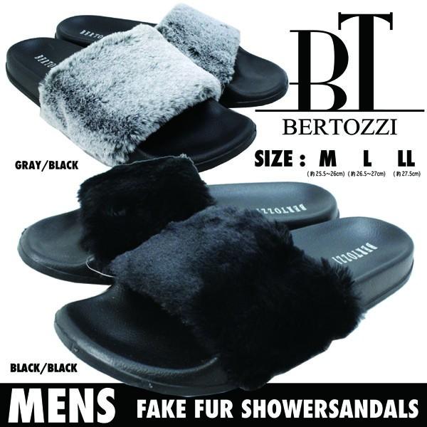 メンズ サンダル フェイクファー シャワーサンダル ブラック 黒 グレー Bertozzi 7 Bertozzi 7 Jeffery West 通販 Yahoo ショッピング