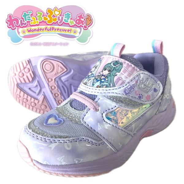 わんだふるプリキュア 3808 キッズ 子供 スニーカー 運動靴  パープル 通園 通学 16cm 19cm SALE セール