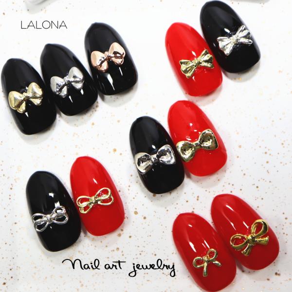 ラローナ［LALONA］メタルパーツ リボン系 ( 5個 ) ジェルネイル/ネイルアート/リボン/ジュエリー/セルフネイル