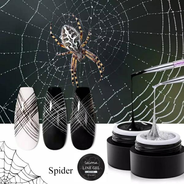 糸をひく高粘度ジェルです。立体的なラインアートが可能。最新スパイダージェル。■内容量：3g■タイプ：ソフトジェル（ソークオフ）■原産国：中国■ライト：UVライト、UV-LEDライト（波長405nm±5推奨）■区分　：雑貨（ベースジェルを塗っ...