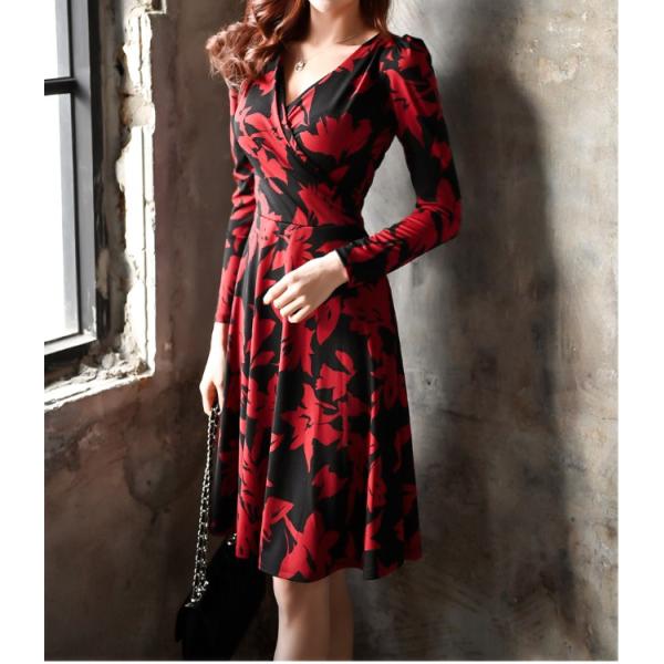 カシュクールワンピース ワンピ レディース 40代 50代 ファッション 上品 きれいめ 春秋 セクシー ワンピ フレア 膝丈 花柄 フラワー 長袖 Buyee Buyee Japanese Proxy Service Buy From Japan Bot Online