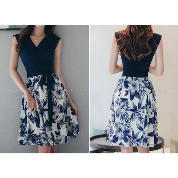 ドレスワンピース レディース ノースリーブ カシュクール ワンピース きれいめ 花柄 ボタニカル 30代 40代 50代 ファッション セクシー 上品 Buyee Buyee Japanese Proxy Service Buy From Japan Bot Online