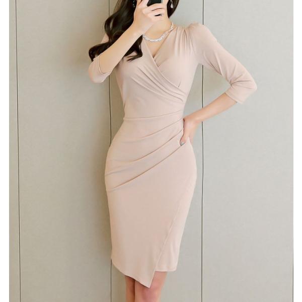 ワンピース レディース 上品 カシュクールワンピース ワンピ タイトワンピース 七分袖 無地 きれいめ 40代 ファッション 新作 Buyee Buyee Japanese Proxy Service Buy From Japan Bot Online