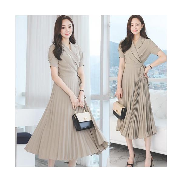 ワンピース レディース 春夏 40代 50代 フォーマル ファッション 女性 上品 黒 ベージュ カシュクールワンピース 膝丈 プリーツ 無地 きれいめ 通勤 Buyee 日本代购平台 产品购物网站大全 Buyee一站式代购 Bot Online