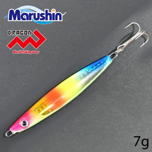 DRAGON（釣り） マルシン メタルジグ ドラッグジグ レインボー夜光 7g