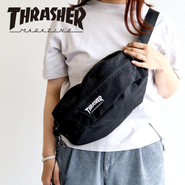 スラッシャー ウエストバッグ メンズ レディース オシャレ アウトドア ブランド 鞄 アメカジ 黒 ブラック THRASHER r1928 爆買