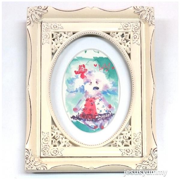 プードル リリー Lily 画家 村田旭作 オリジナルポストカード入り アートフレーム プチ絵画 アンティークホワイト フォトフレーム ヨーロピアンインテ Hsqlnvy4ek デジタルフォトフレーム 写真立て Sprintmart Com