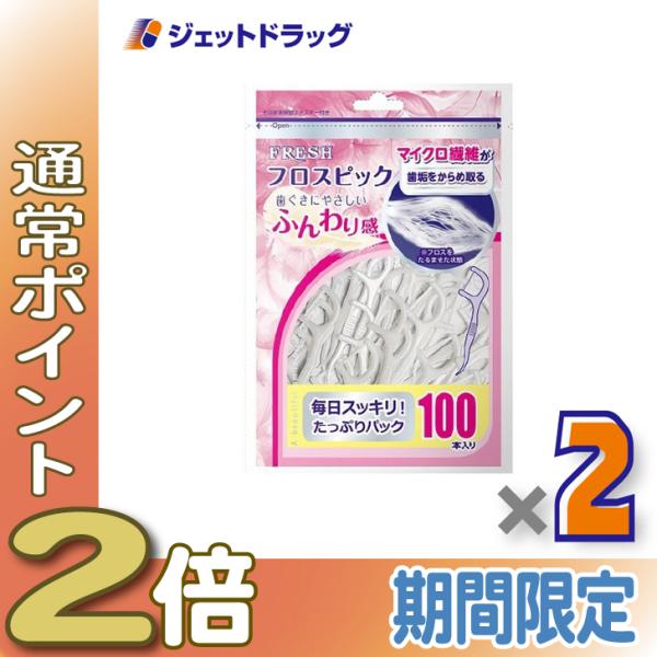 ≪15日はP2%≫デンタルプロ フレッシュ フロスピック 100本入 ×2個〔デンタルフロス〕