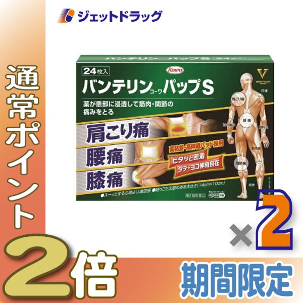 【第2類医薬品】バンテリンコーワパップＳ 24枚 ×2個 ※セルフメディケーション税制対象商品 (264100)