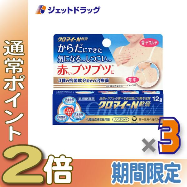 【第2類医薬品】クロマイ-N軟膏 12g ×3個 (623799)
