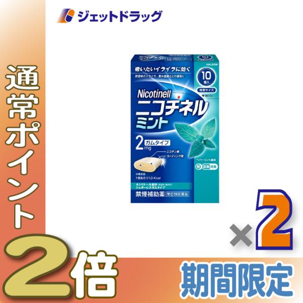 【指定第2類医薬品】ニコチネル ミント 10個 ×2個 ※セルフメディケーション税制対象〔禁煙〕