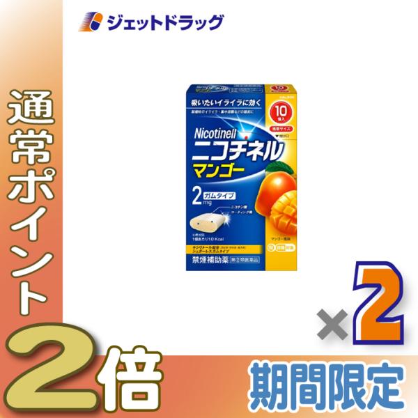 【指定第2類医薬品】ニコチネル マンゴー 10個 ×2個 ※セルフメディケーション税制対象〔禁煙〕