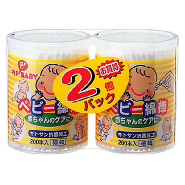 【商品説明】キトサン抗菌加工、細軸タイプの綿棒です。１本ずつ取り出せる清潔な容器です。　●お買い得な２００本入りの２個パック。　●紙軸とコットン１００％の綿球を使用。　●天然抗菌防臭成分キトサン配合。　●赤ちゃんのお肌のお手入れに適した綿棒...