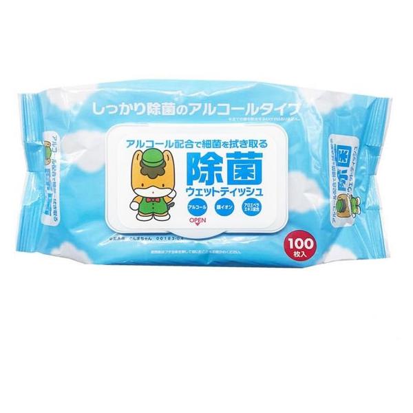 AI-WILL ぐんまちゃん 除菌ウェットティッシュ フタ付き 100枚 アルコールティッシュ アルコールシート アルコール除菌シート アルコール除菌ウエットティシュ