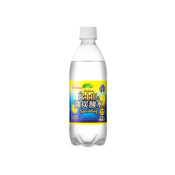 アイリスオーヤマ 富士山の天然水 強炭酸水レモン 500ml 炭酸水 スパークリングウォーター 水 ミネラルウォーター 飲料