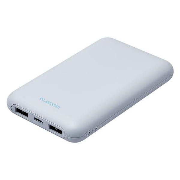エレコム DE-C44-10000BU モバイルバッテリー ブルー 大容量 10000mAh USB PD対応 20W Type-C×1 USB-A×2 ELECOM