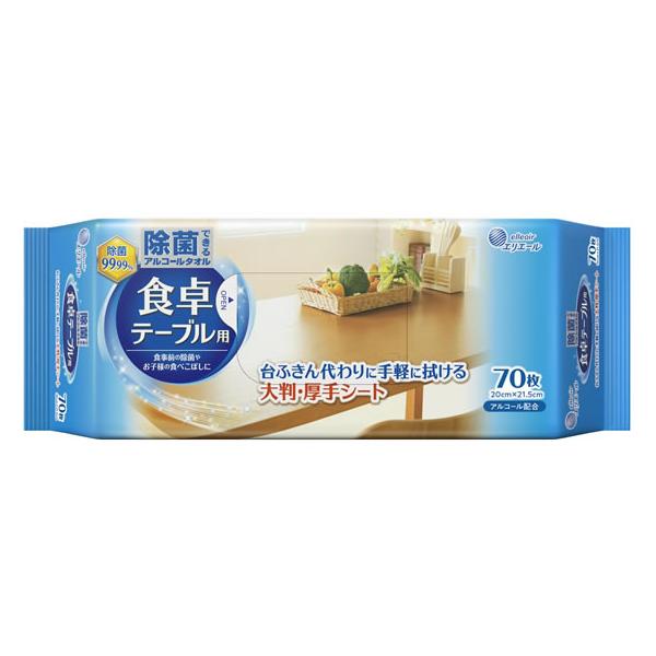 【商品説明】使い捨てで衛生的、ふきんの漂白や洗濯の手間を省けます。【仕様】●シートサイズ：２１５×２００ｍｍ●アルコール配合●注文単位：１パック（７０枚）　<ジェットプライス>