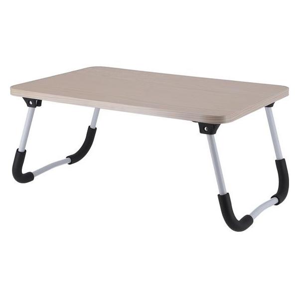 【商品説明】ナチュラルな木目デザインの天板で飽きが来ず、インテリアにも合わせやすいデザインです。　天板は幅６０×奥行４０ｃｍでノートパソコンを置くこともでき、ちょっとした作業をするにも程よい大きさです。　脚にはポリウレタン製のソフトパッド付...