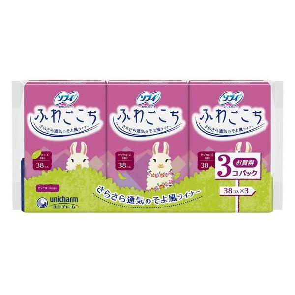【仕様】●ピンクローズの香り●サイズ：１４ｃｍ●全面通気性シート採用●注文単位：１パック（３８枚×３個）　<ジェットプライス>