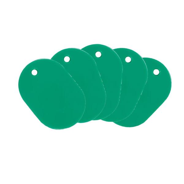 【仕様】●色：緑●無地・大●サイズ：縦６０×横４０×厚さ２．５ｍｍ●穴径：４ｍｍ●材質：ポリスチレン●グリーン購入法適合●注文単位：１パック（５枚）
