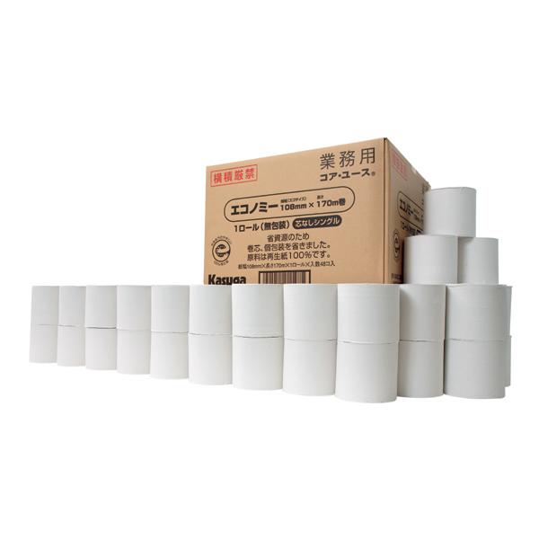 【仕様】●長さ：１７０ｍシングル●紙幅：１０８ｍｍ●直径：１１６ｍｍ●ミシン目なし●無香料●芯なし●個包装なし●梱包サイズ：４７１×４７１×３３７ｍｍ●材質：古紙パルプ配合率１００％●注文単位：１箱（４８ロール）　<ジェットプライス>