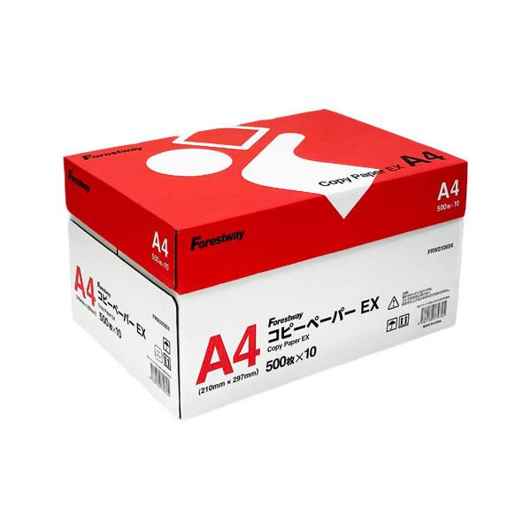 【仕様】手軽に使える高白色コピー用紙。大量印刷にもおすすめです。●Ｆｏｒｅｓｔｗａｙ　コピーペーパーＥＸ●サイズ：Ａ４●坪量：約６８ｇ／ｍ2●紙厚：約９４μｍ●ＩＳＯ白色度：約９３％●ＥＣＦ（無塩素漂白）パルプ１００％●注文単位：１箱（５０...