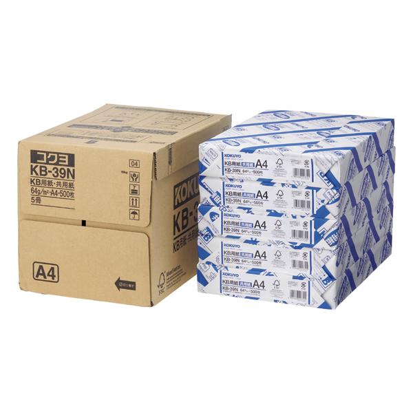 コクヨ KB用紙(共用紙) 64g A4 500枚×5冊 KB-39N まとめ買い 業務用 箱売り 箱買い ケース買い Ａ４サイズ コピー用紙