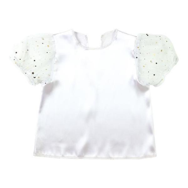 【商品説明】肌ざわりがよく、光沢のあるサテン製。袖はレースで、袖口はゴム仕様になっています。おゆうぎ会などの衣装ベースに。【仕様】●製品サイズ：着丈４０ｃｍ／身幅３８ｃｍ　●材質：ポリエステル　●生産国：ベトナム　<ジェットプライス>