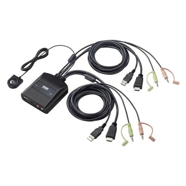 4K対応HDMIパソコン切替器(エミュレーション非搭載・手元スイッチ付き) SANWA SUPPLY (サンワサプライ) SW-KVM2WHUUS