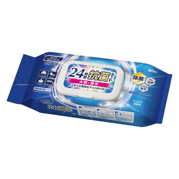 【商品説明】１枚で汚れ洗浄・除菌・ウイルス除去が可能、さらに２４時間抗菌効果が持続する環境清掃用シート。【仕様】●用途：環境清拭用シート●液性：弱酸性●注文単位：１個●１枚で汚れ洗浄、除菌※１、ウイルス除去※１※２ができ、さらに２４時間抗菌...