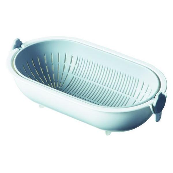 【商品説明】●ボウルとざるが一体型になっており、取り外して別々でも使えます。●ホイールを軸にボウルの中でざるがスピン（回転）し、傾けるだけで簡単に水切りができます。●さらに、白いボウルを180度回転させざるのフタにして、両手で押さえて上下に...