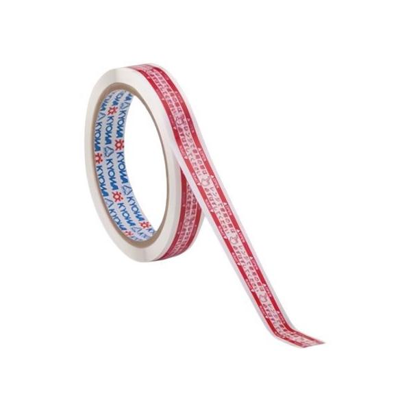 【商品説明】お弁当やお惣菜などの食品容器（フードパック）にマヨネーズやソース類の小袋（ミニパック）を貼付テープとなります。　レンジで温める際に、小袋を取り外すように注意喚起する表示をしております。　テープ両端に粘着剤（糊）のない部分を施すこ...