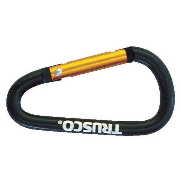 他サイト： TRUSCO カラビナ 線径5mm×50mm D型 ブラック TKN550BK 墜落制止用器具 安全保護具 作業の商品画像