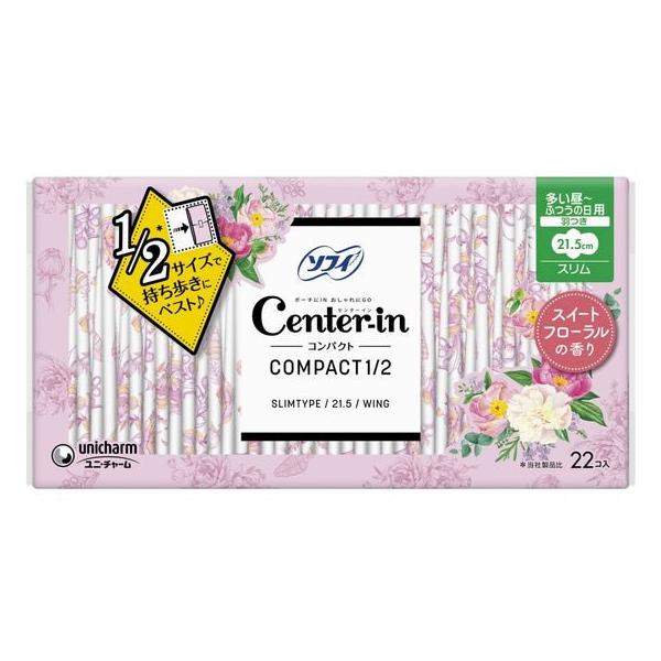 【商品説明】１／２の厚みでフローラルな香り【仕様】●多い昼〜ふつうの日用●羽つき●サイズ：２１．５ｃｍ●コンパクトスリムタイプ●スイートフローラルの香り●注文単位：１個（２２枚）　[生産国：日本　商品区分：医薬部外品　メーカー：ユニ・チャー...