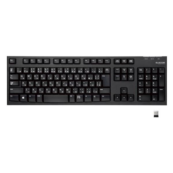 他サイト： エレコム 無線2.4GHzワイヤレス フルキーボード TK-FDM063TBKの商品画像