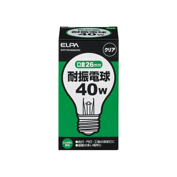 お取り寄せ】朝日電器 耐震電球 40W E26クリア EVP110V40WA55C 電球