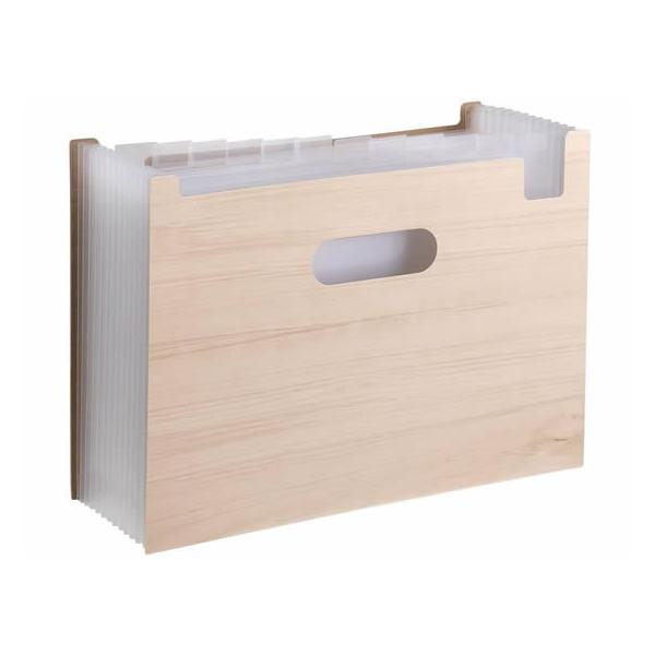 他サイト： セキセイ WOODSSTYLE ドキュメントスタンド A4ヨコ ナチュラルブラウン 書類ファイル ケースファイル 書類ケース 書類キャリー ドキュメントキャリー ファイルの商品画像