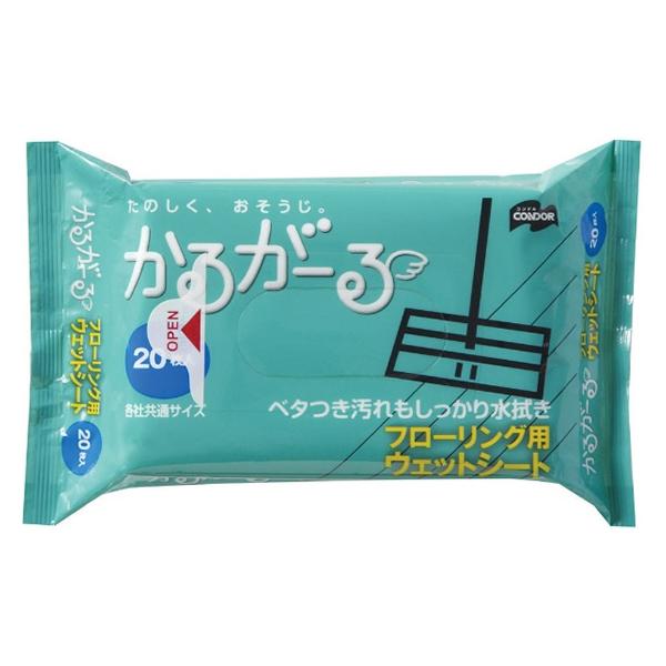 【商品説明】ベタつき汚れもしっかり水拭き！フローリングワイパー用取替えシート。　ウェットタイプ。ホコリや皮脂汚れスッキリ。両面使えて経済的。　１枚で約６畳分を清掃できます。各社共通サイズ。　各社のフローリングワイパーに取り付けられます。【仕...