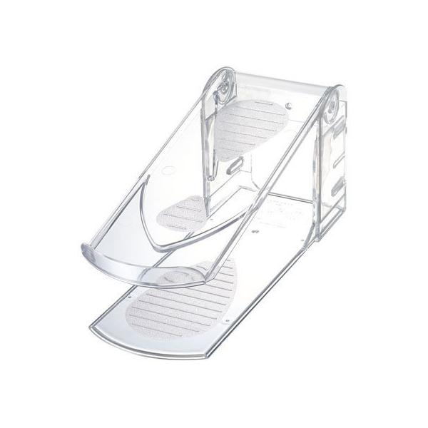 【商品説明】ローヒール、ミディアムヒール、ハイヒールの３段階の高さ調節付　ローヒール用とハイヒール用の２種類のストッパー付　上段を持ち上げるだけで靴の出し入れがカンタン　靴収納量が約２倍に。【仕様】●色：クリア　●サイズ：幅１０１×奥行２６...