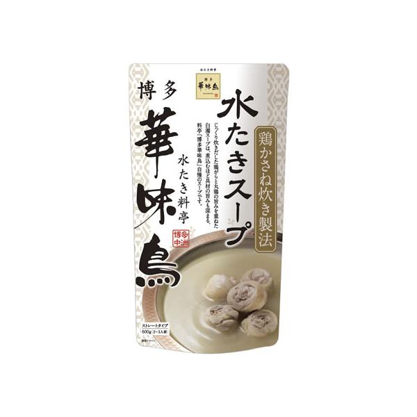 【商品説明】水たき料亭「博多華味鳥」の飲食店舗へ提供する水たきスープは、鶏の足ガラと丸鶏を重ねてじっくり炊き出す独自製法を用いています。　同じ素材・製法・釜で炊き出したスープを元にすることで、料亭の味に近づけることができました。　煮込むほど...
