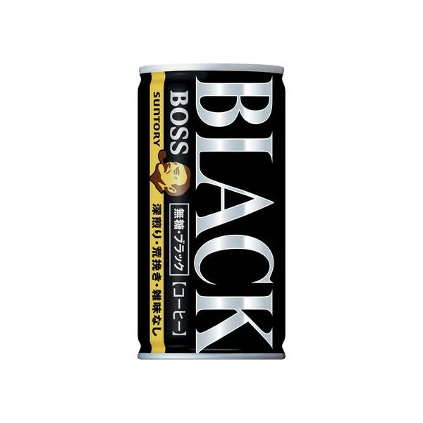 SUNTORY（サントリー） BOSS 無糖ブラック 185g 缶コーヒー 缶