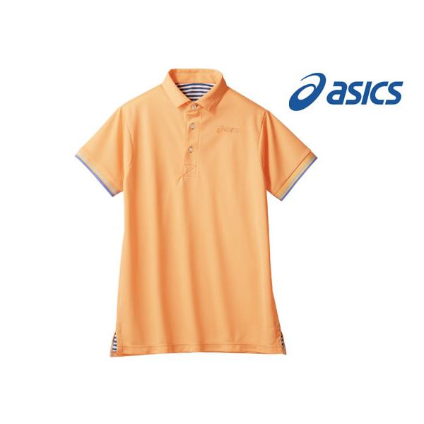 【お取り寄せ】アシックス/ポロシャツ 兼用 半袖 オレンジ×ブルー L/CHM306-2014