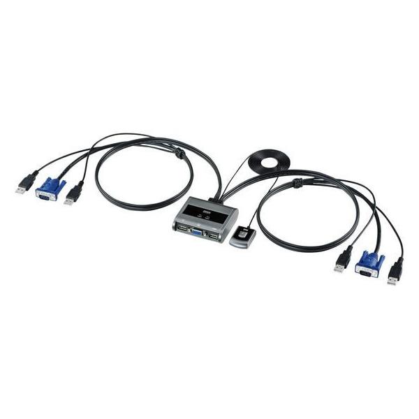 訳あり新品 パソコン切替器 VGA USB対応 2:1 エミュレーション非搭載 手元スイッチ付き SW-KVM2UUSN2 サンワサプライ 外装に傷・汚れあり