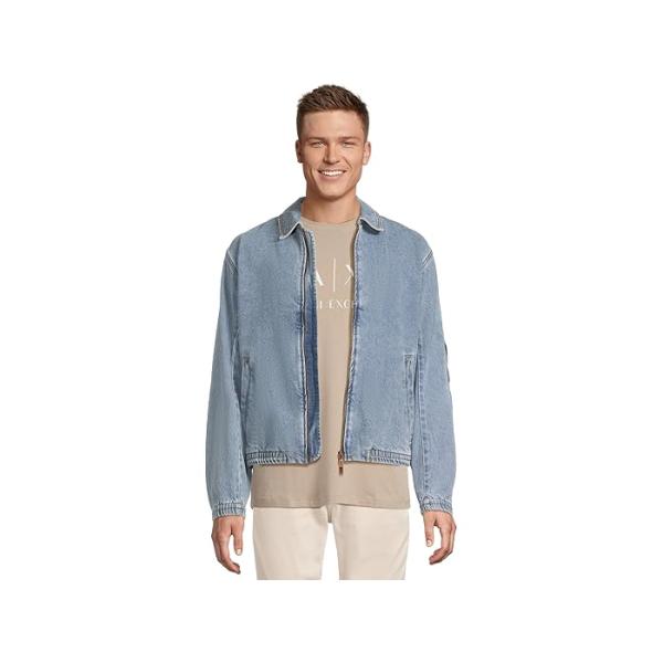 (取寄) アルマーニエクスチェンジ メンズ デニム カラード ボンバー Armani Exchange men Denim Collared Bomber Light Blue Denim ARMANI EXCHANGE P最大17倍1/1限定 (取寄) アルマーニエクスチェンジ